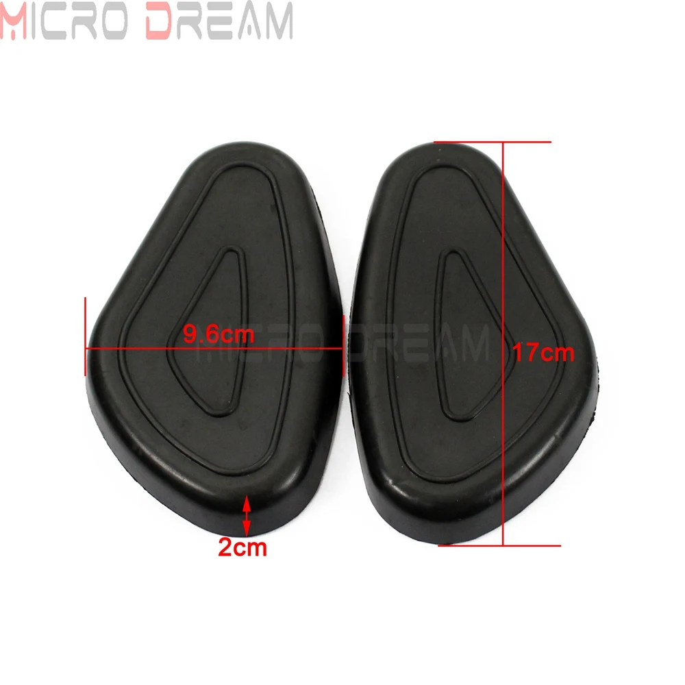 2X Black Motorcycle Rubber Gas Fuel Tanks Traction Side Cover Pads For Zündapp DB DS DBK KS KS750 M72 R66 R71 Dnepr Ural Sidecar