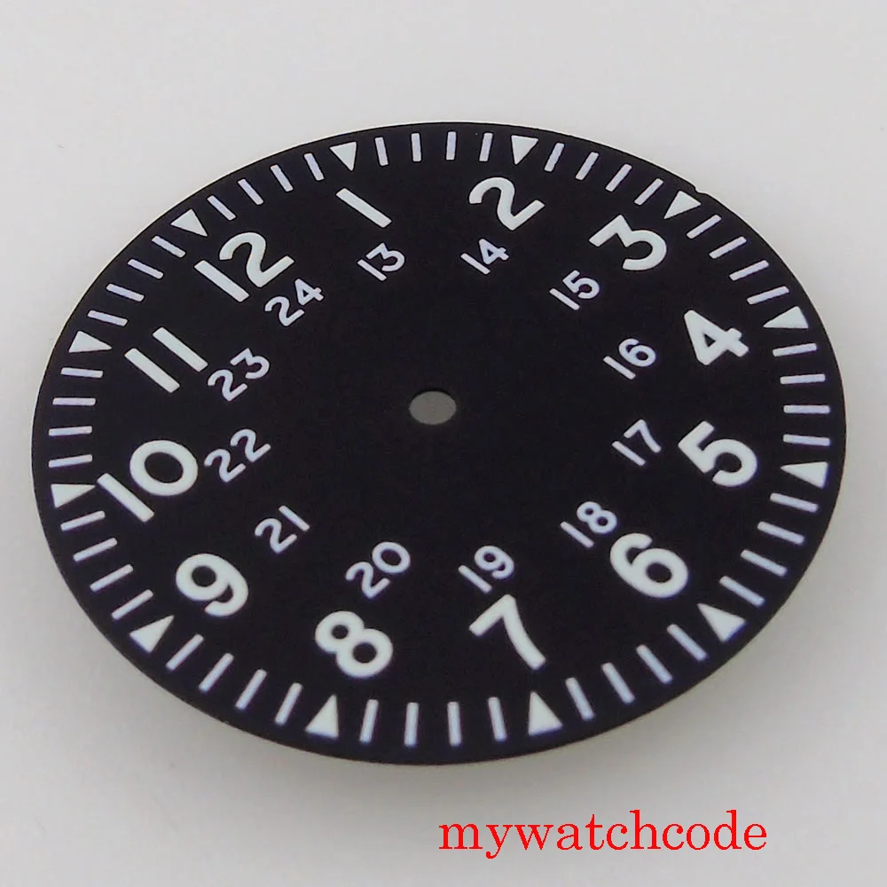 33.6 مللي متر Bliger العقيمة ساعة مزدوجة أربعة قدم الطلب ل NH35A ميوتا 8215 الحركة التلقائية C3 الأخضر مضيئة ساعة اليد أجزاء #5