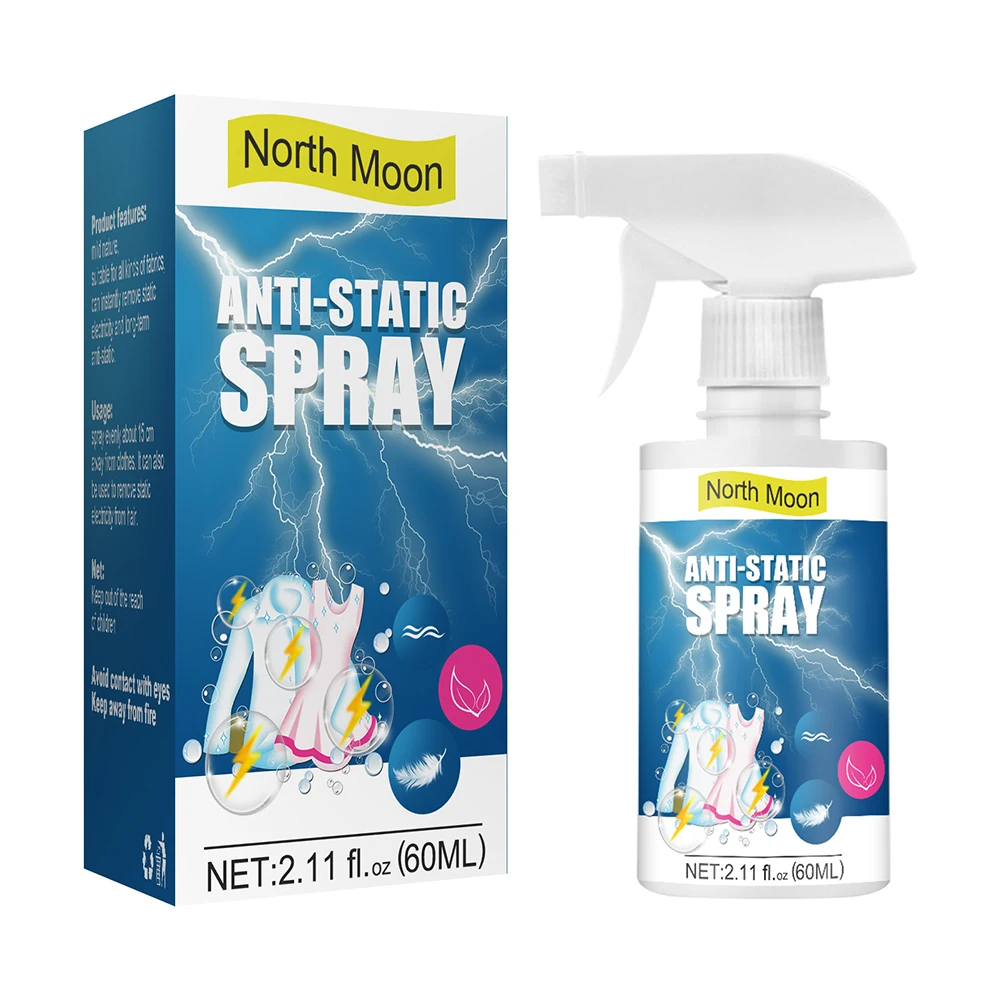 60ml Antistatic Chemicals Spray Household Home Lasting Anti-Sticking Wrinkle Remover Sprays Household for Clothes