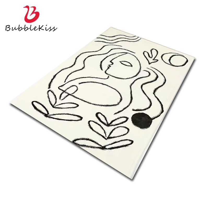 Bubble Kiss Modern Carpets For Living Room Picasso Abstract Line Decor Rugs Simple Art Pattern Floor Mat Soft Bedroom Foot Pads