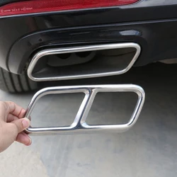 Car Rear Exhaust Tail Pipe Stickers Trim For Mercedes Benz S R Class W222 Coupe W251 10-17 GL Class X166 13-15 AMG Muffler Part