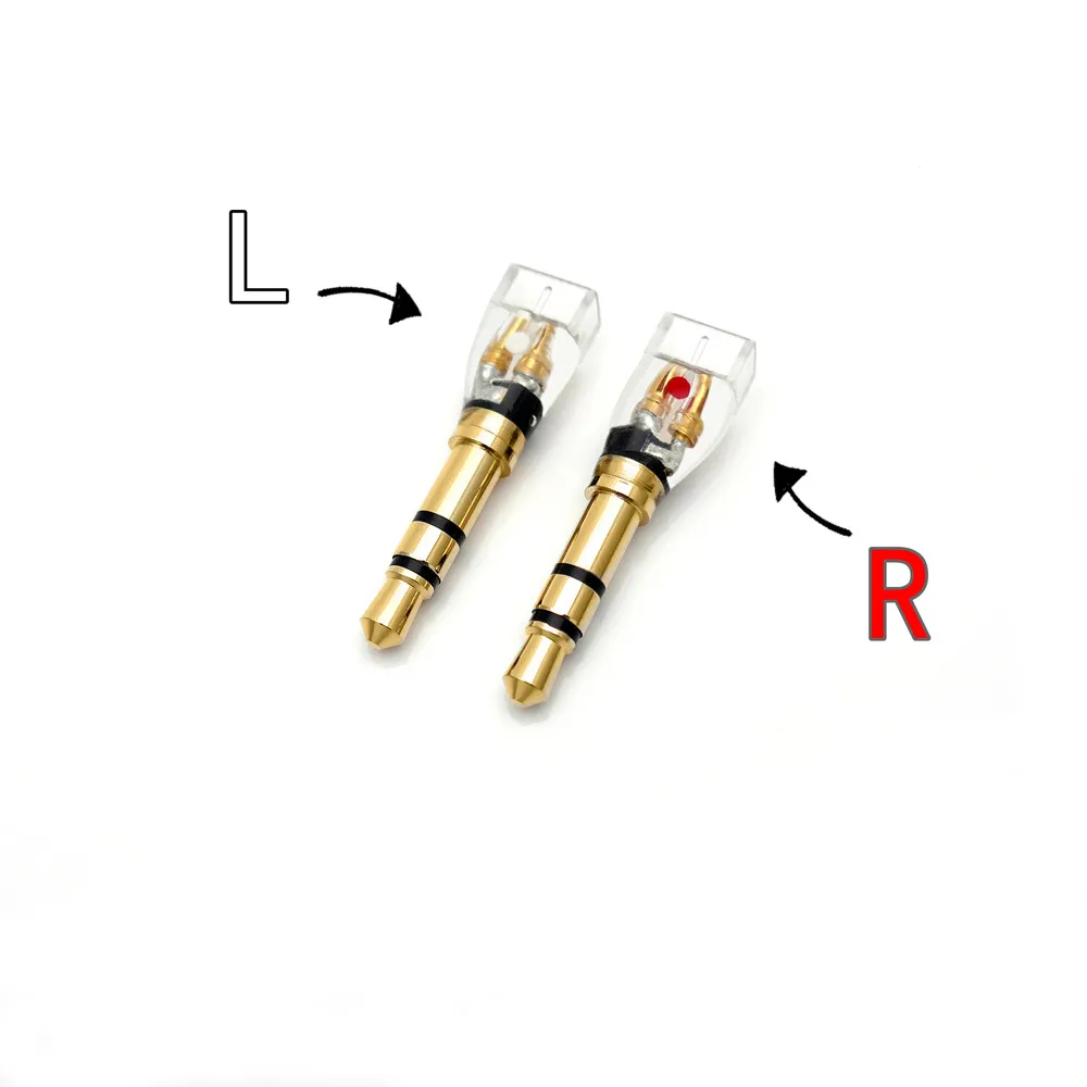 One Pair Gold Plated MMCX/.78mm Female to 3.5mm Male Converter Adapter for t1 t5p D600 D7100 Z1 Z1R FOCAL ELLEAR Headphones