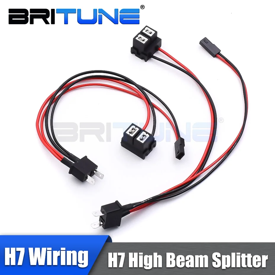 Britune H7 Splitter Retrofit High Beam Projector Relay Harness HID Bixenon Cable Wires For Car Lights Accessories Tuning 12V 35W