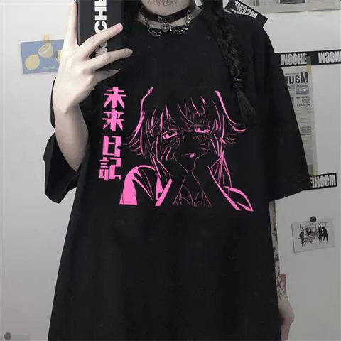 Japanese Anime Print Women Fashion Tops Summer New High Street Casual Oversized Short Sleeves T Shirt Harajuku Fashion Tees