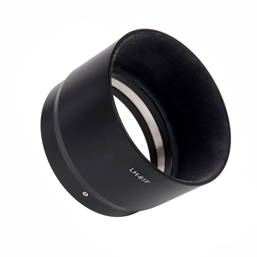 Replacement for LH-61F , Metal lens Hood for Olympus M. ZUIKO DIGITAL ED 75mm f/1.8 lens Black / Silver