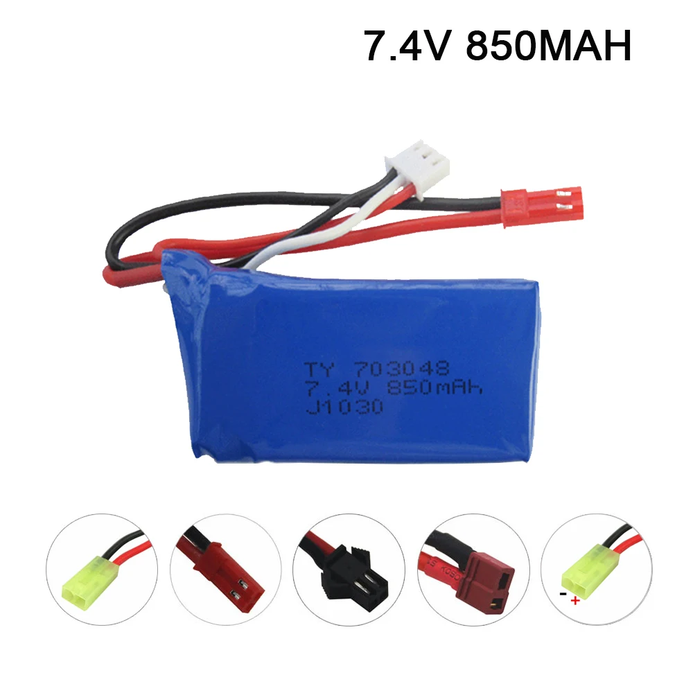 7.4V 850mAh lipo battery For WLtoys V912 V262 V353 BQ202 UDI U829X aircraft model aircraft batteries 2s lipo battery 703048