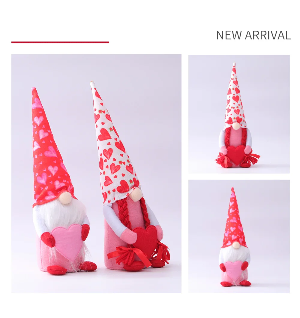 น่ารัก Faceless ตุ๊กตาน่ารัก Nordic สวีเดน Tomte Elf ตุ๊กตา Holding Heart Decor วันวาเลนไทน์ที่ดีที่สุดของขวัญตกแต่งบ้าน2021ใหม่