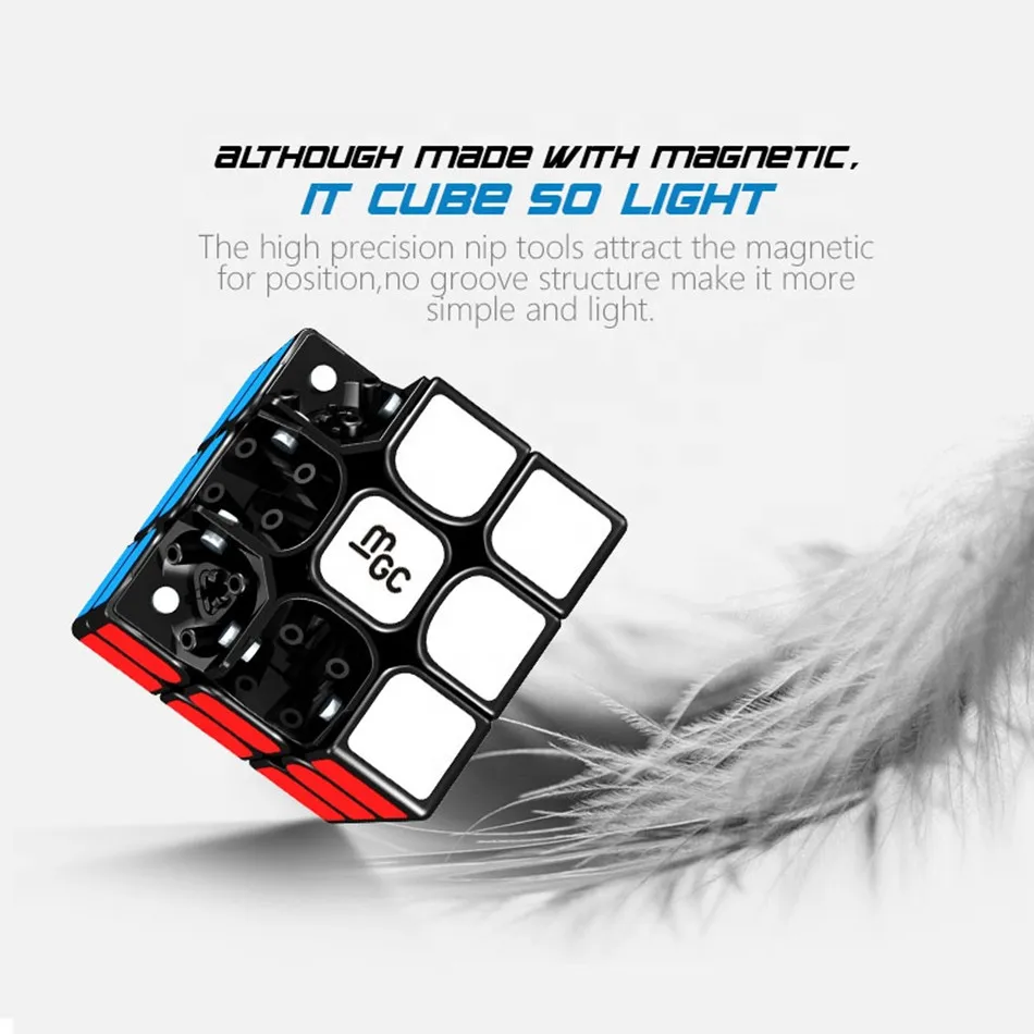 Yj MGC 3x3x3 マジックキューブ磁気 3x3 スピードキューブブラックコアパズルおもちゃギフト子供大人プロフェッショナルキューブゲーム