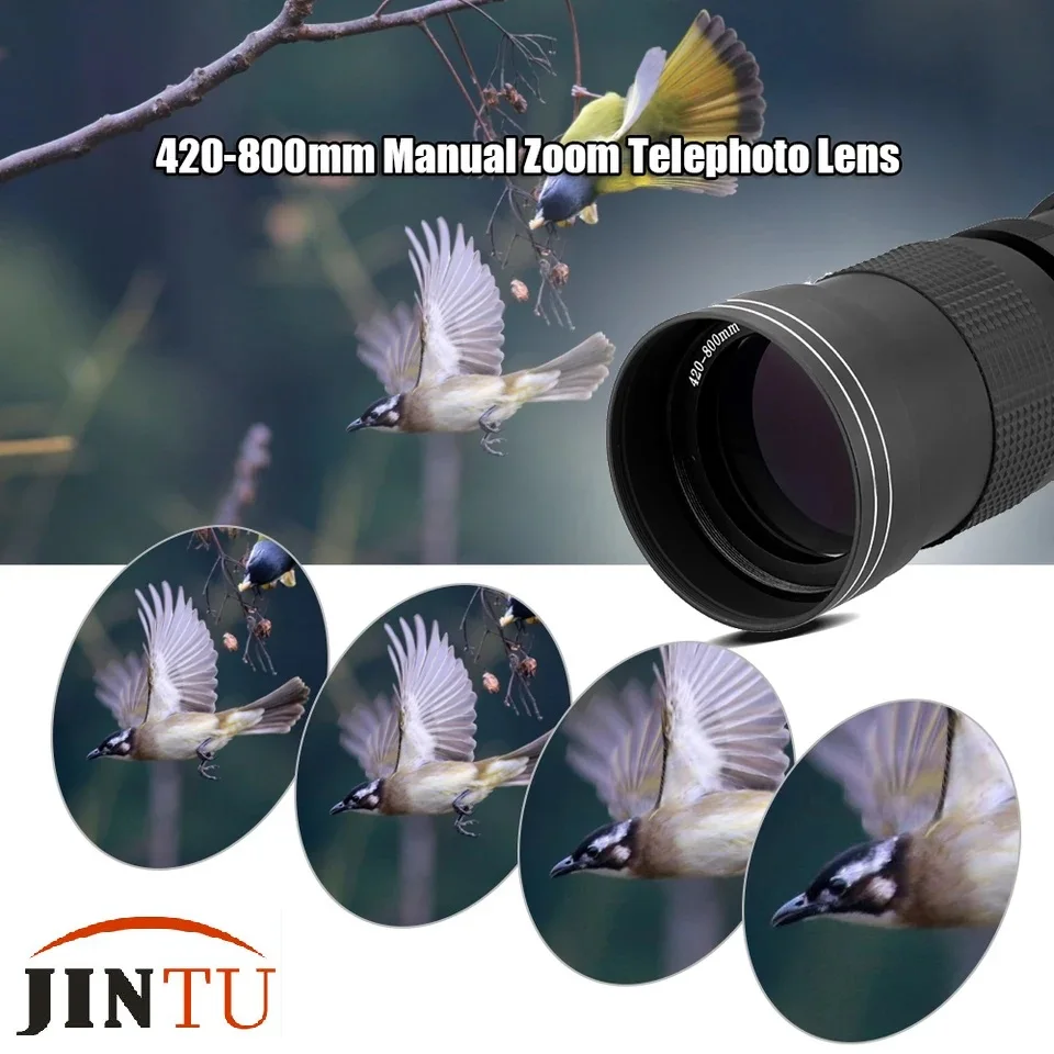 JINTU-Objectif super téléobjectif 420-800mm F/8.3-16, mise au point manuelle, n\'aime, adapté pour appareil photo reflex numérique IL, NIKON,