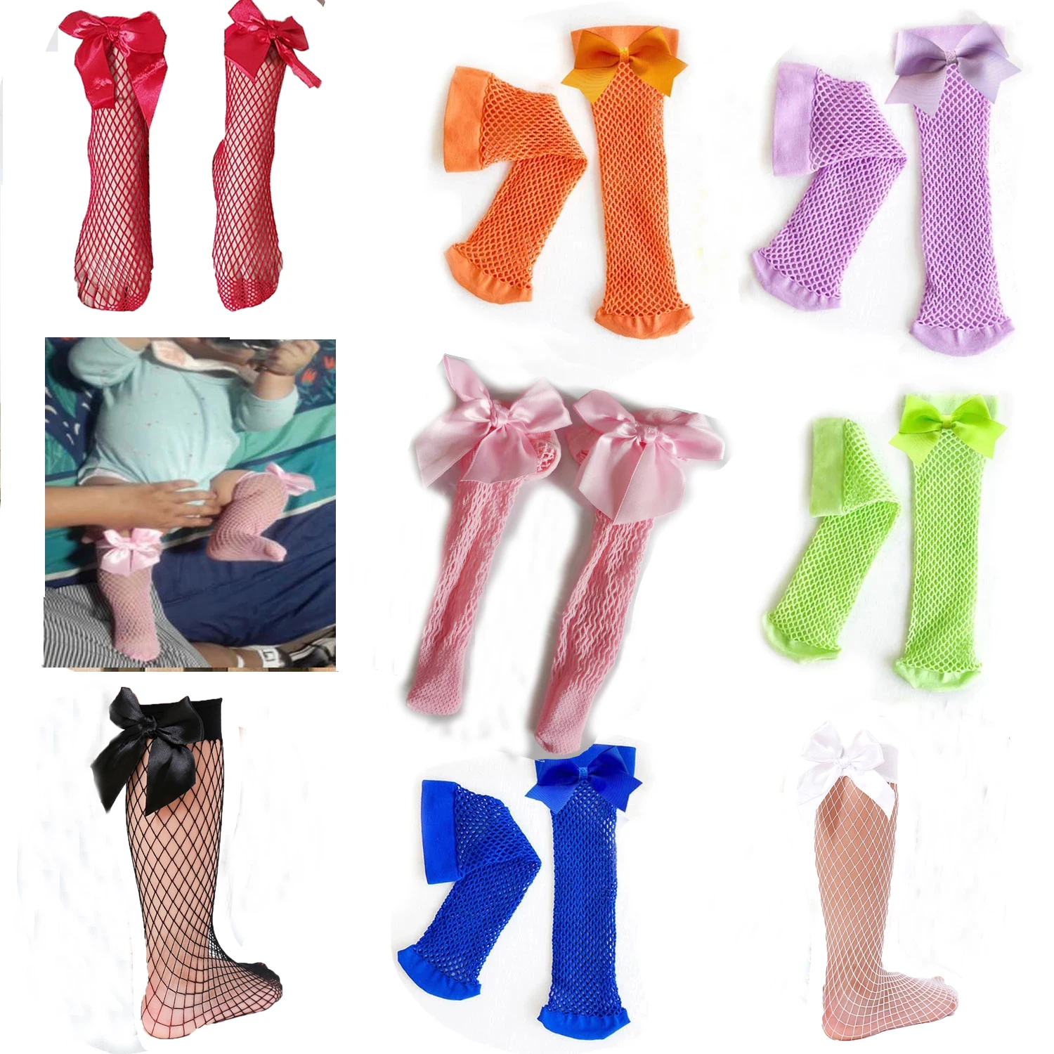 NEW Candy Color Fishnet Child Stockings Fashion Summer  Breathable Trendy Kids Mesh Socks  FIT 0-8YEARS  1PAIRS/2PCS