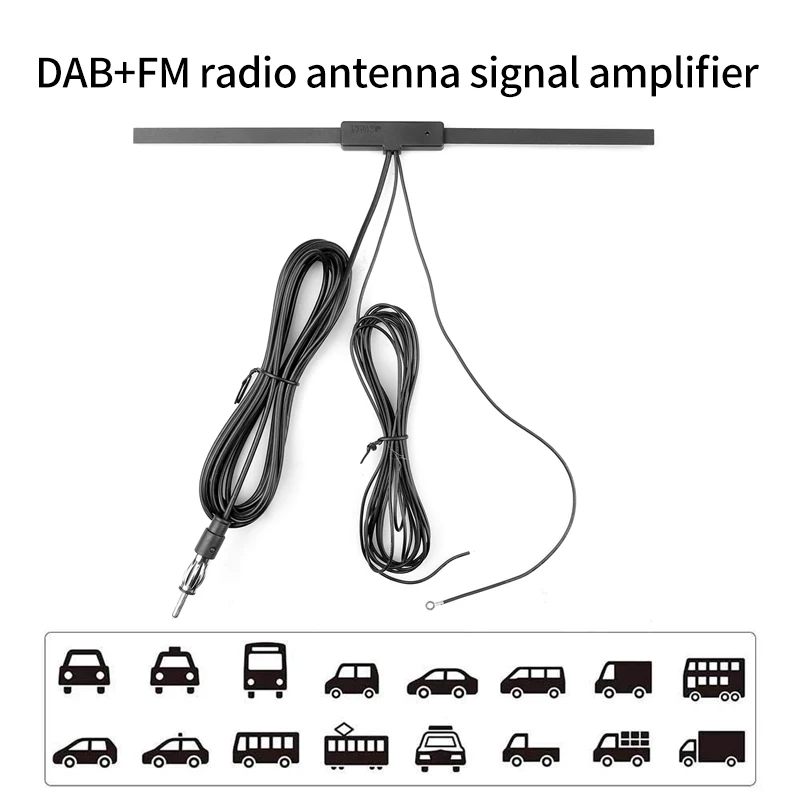 1pc Universal DAB+FM Radio Car Antenna Signal Amplifier Aerial Plug Play VHF UHF Auto Antenna Mayitr Car Accessori