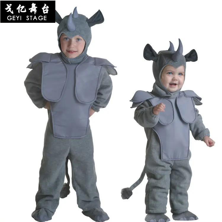 

Kids Boy Rhino Onesies Kigurumi Costume Bull Cartoon Animal Halloween Party Rhinoceros Jumpsuits Pyjamas Suit