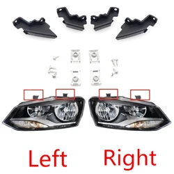 Car Headlight Left & Right Bracket Mount Holder Clips Screws Repair Replacement Kit 6R0998226 6R0998225 For VW Polo 2009-2017