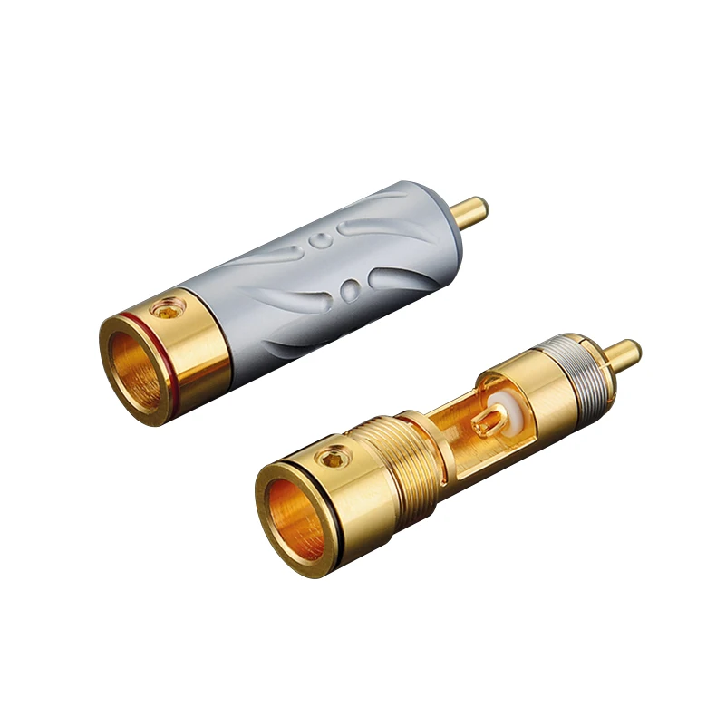 Viborg X VR109G  pure copper 99.998%cu Gold Plated RCA Plug Locking  solder plug connector