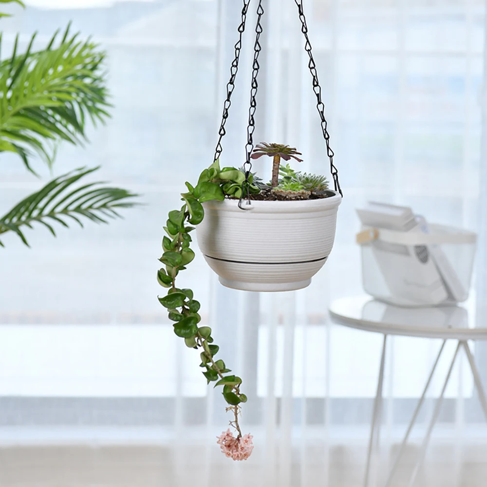 Simple Style Flower Pot Plastic Self Watering Pot Hanging Baskets For Plants Plants Pots For Home Used With Fower/Green Plant