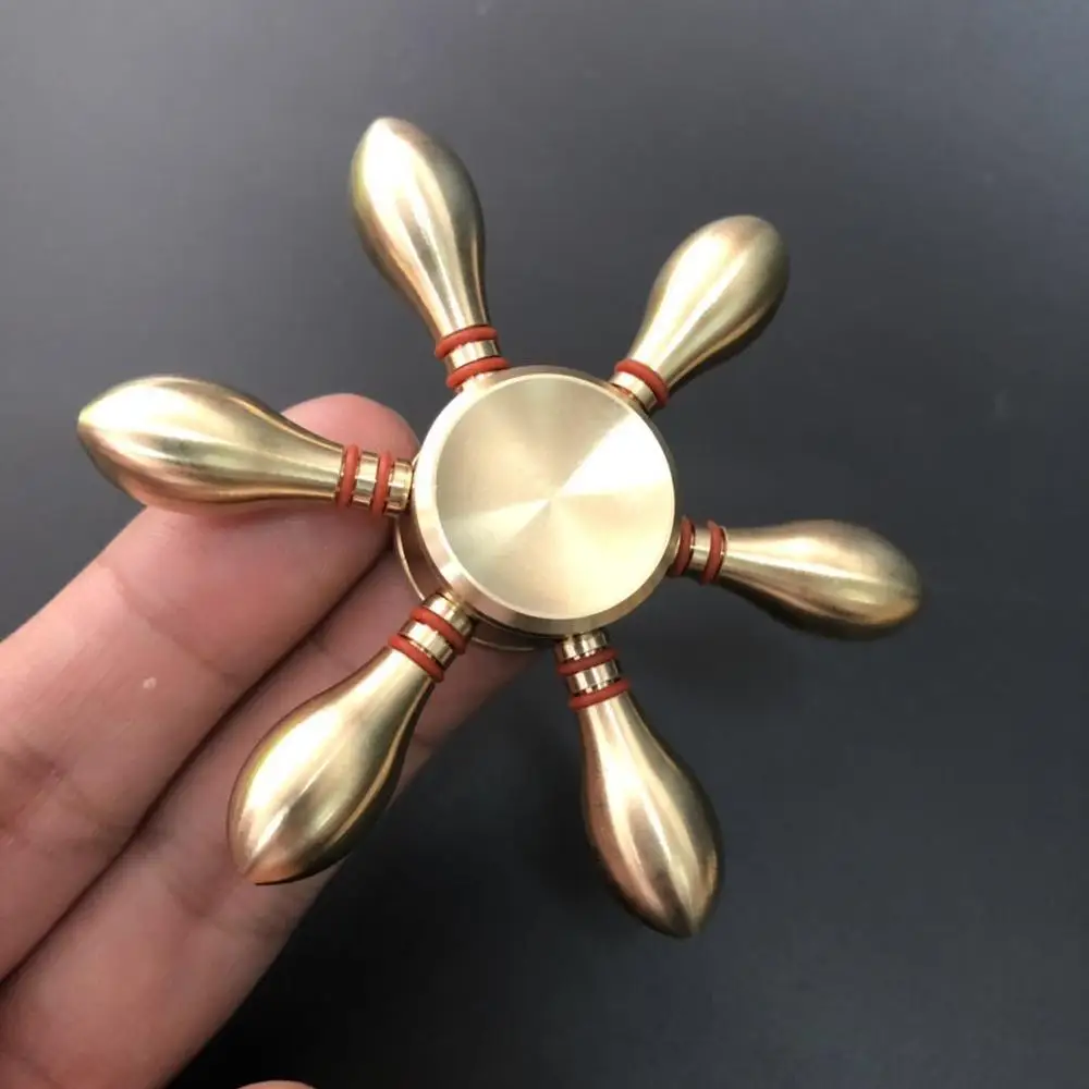 Copper Hand Fidget Spinner Brass Metal Edc Bearing Finger Toys Gyro For Kids Children Relief Stress Boys Christmas Gift