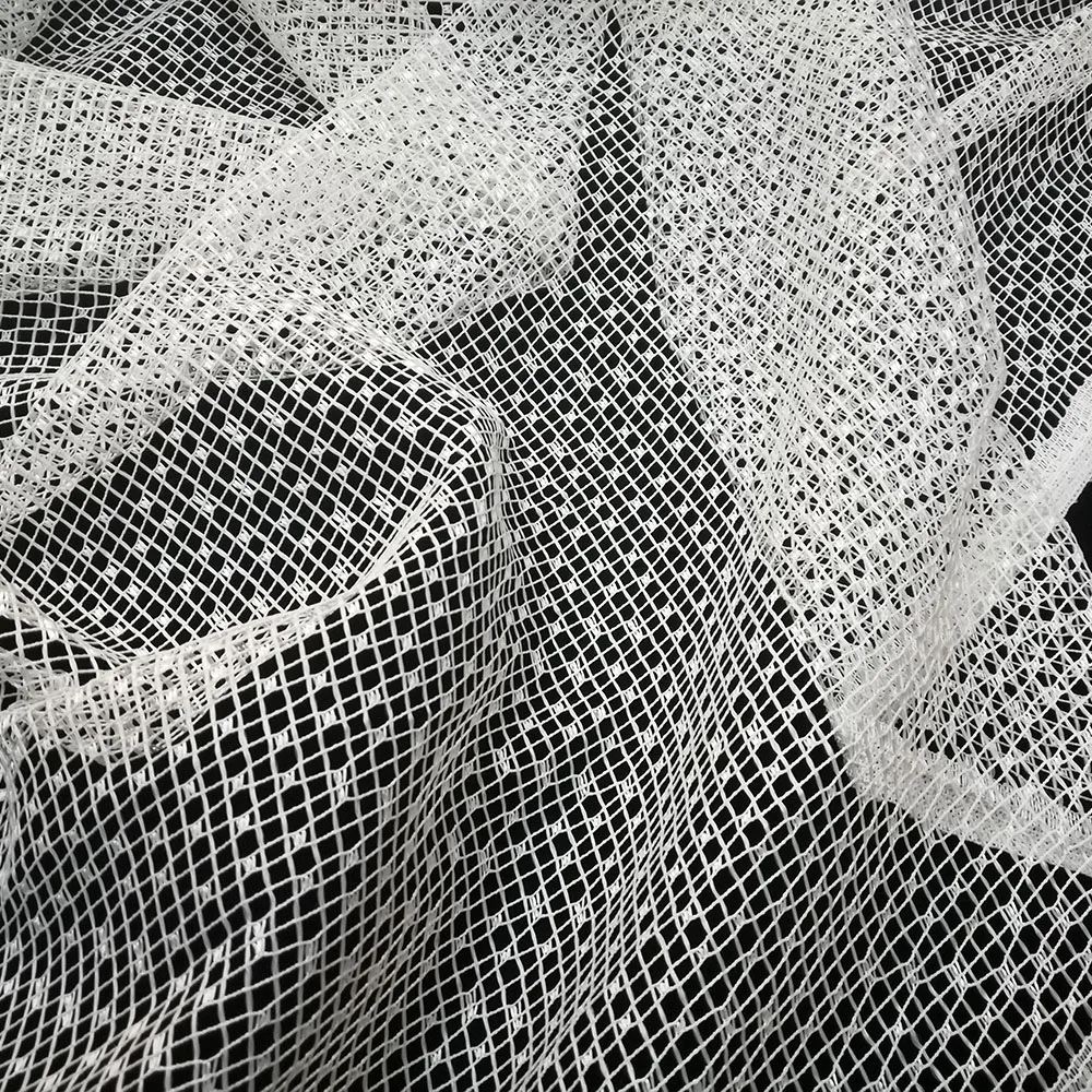 Polyester Mesh Fabric with Art Speckle, Personalized Clothing Material, Black and White Net, Personalized, Designer, New, 1 Yard