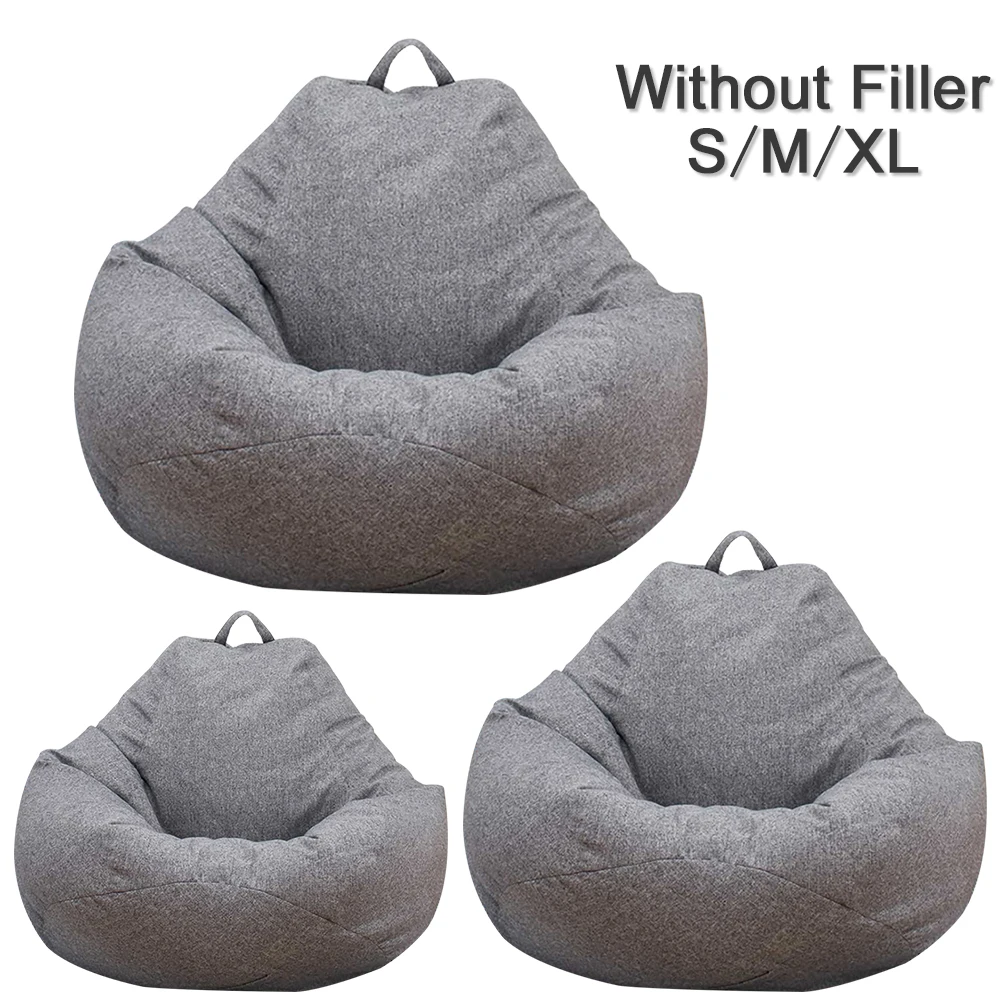 Large Small Lazy Sofas Cover Chairs without Filler Linen Cloth Lounger Seat Bean Bag Pouf Puff Couch Tatami Living Room