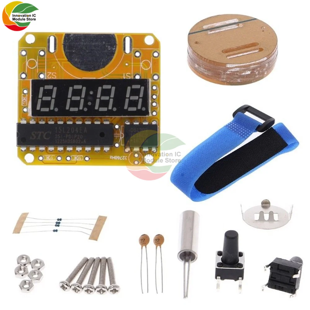 Brand New Transparent 4 Digit LED Watch Electronic Clock DIY Kit Smart Electronic Microcontroller LED Watch Electronic Clock Kit