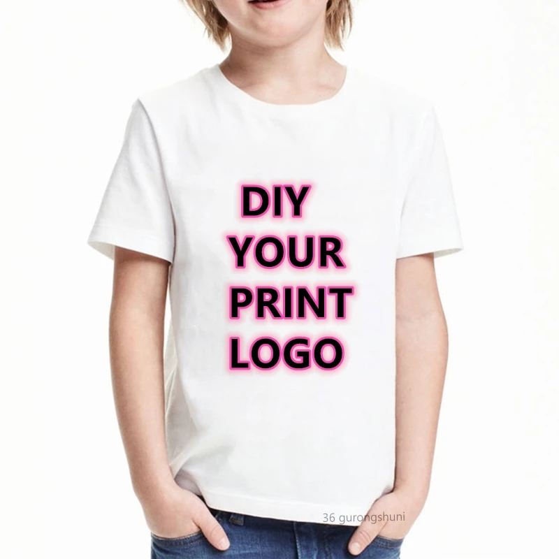 2021 Customized Print Tee Shirt Your Own Design Logo/Picture Custom Kids T-Shirt Plus Size T Shirt Girls Boys Birthday Tee