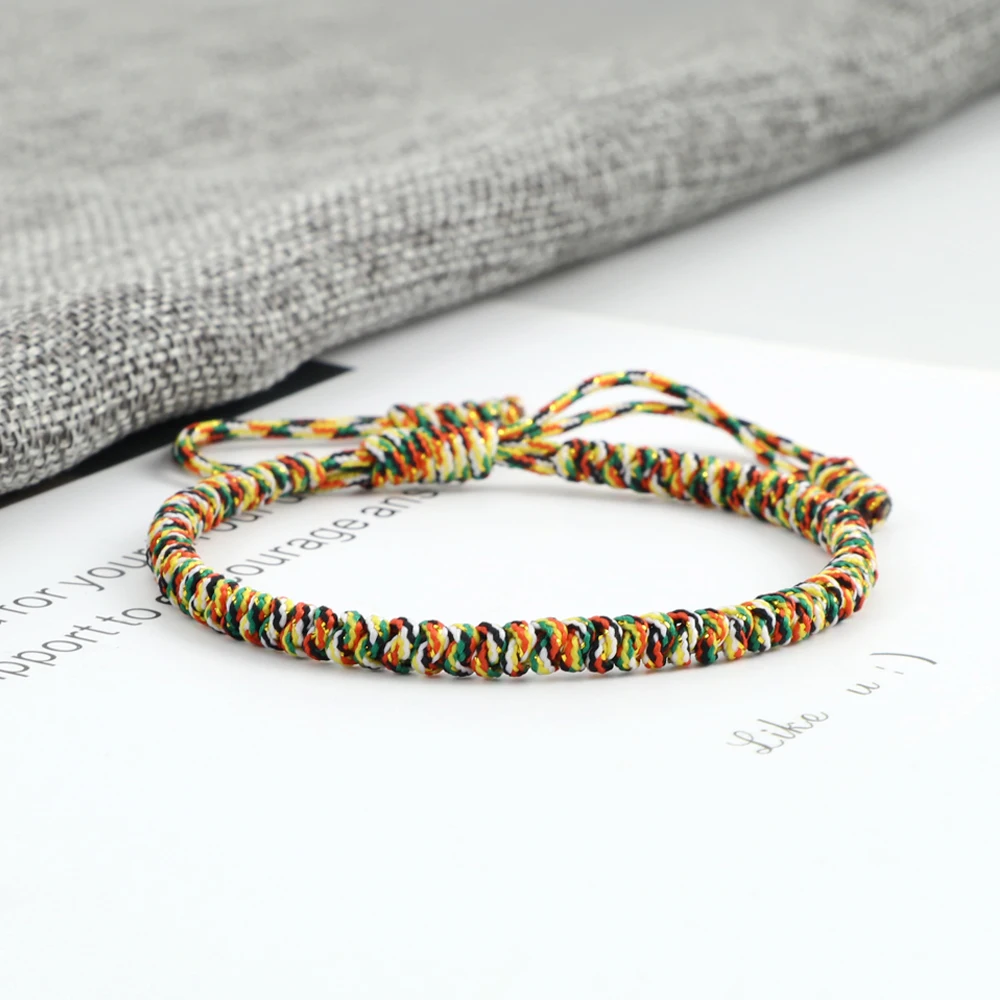 MultiColor Tibetan Buddhist Blessed Lucky Braided Bracelets For Women Men Handmade Knots Vintage Rope Bangles Adjustable Jewelry