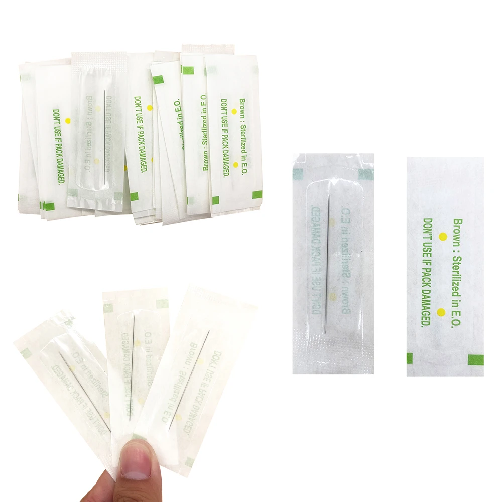 

200pcs 1RL Traditional Eyebrow Tattoo Needle 0.35x50mm Permanent Makeup Needles For Lip Eyeliner and body tattoo design machine