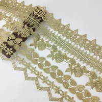 zsbszc 16 Yards Neue Goldspitze, neueste hochwertige Spitze, Cheongsam-Kleidung, Saum, Vorhang, Spitzenstoff, DIY-Zubehör JB122 JB127 – Detail 4