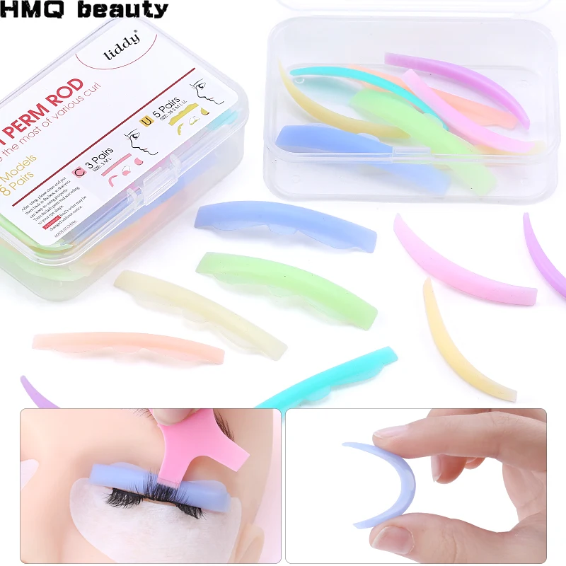 

8 Pairs Eyelash Perming Pad Silicone Eyelashes Perming Curler Reusable Lash Lift Shield Pads For Lasting Eyelash Lifting