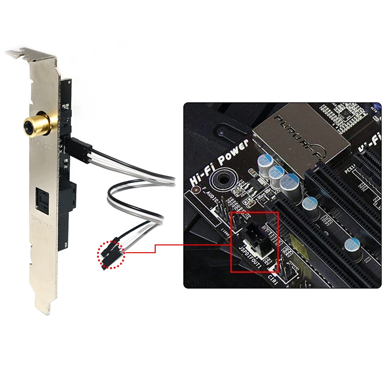 CIRMECH-بطاقة صوت رقمية محورية ، ألياف بصرية 24 بت ، 192 كيلو هرتز ، بطاقة ابنة SPDIF ، عاكس فك تشفير DAC DTS للوحة الأم لسطح المكتب