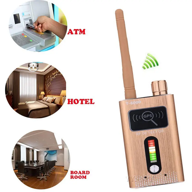 T6000 RF Signal Detector Anti Candid Hidden Camera Spy Gadgets Espias GSM GPS Tracker Wireless Audio Bug for Wiretapping Finder