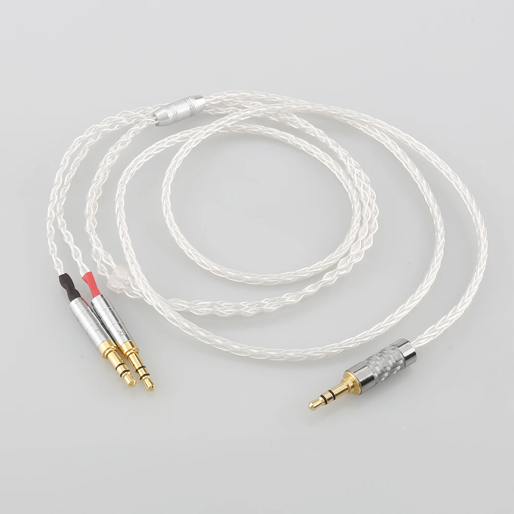 High Quality  8 Cores Silver Plated OCC Earphone Cable For Focal Clear Elear Elex Elegia Stellia