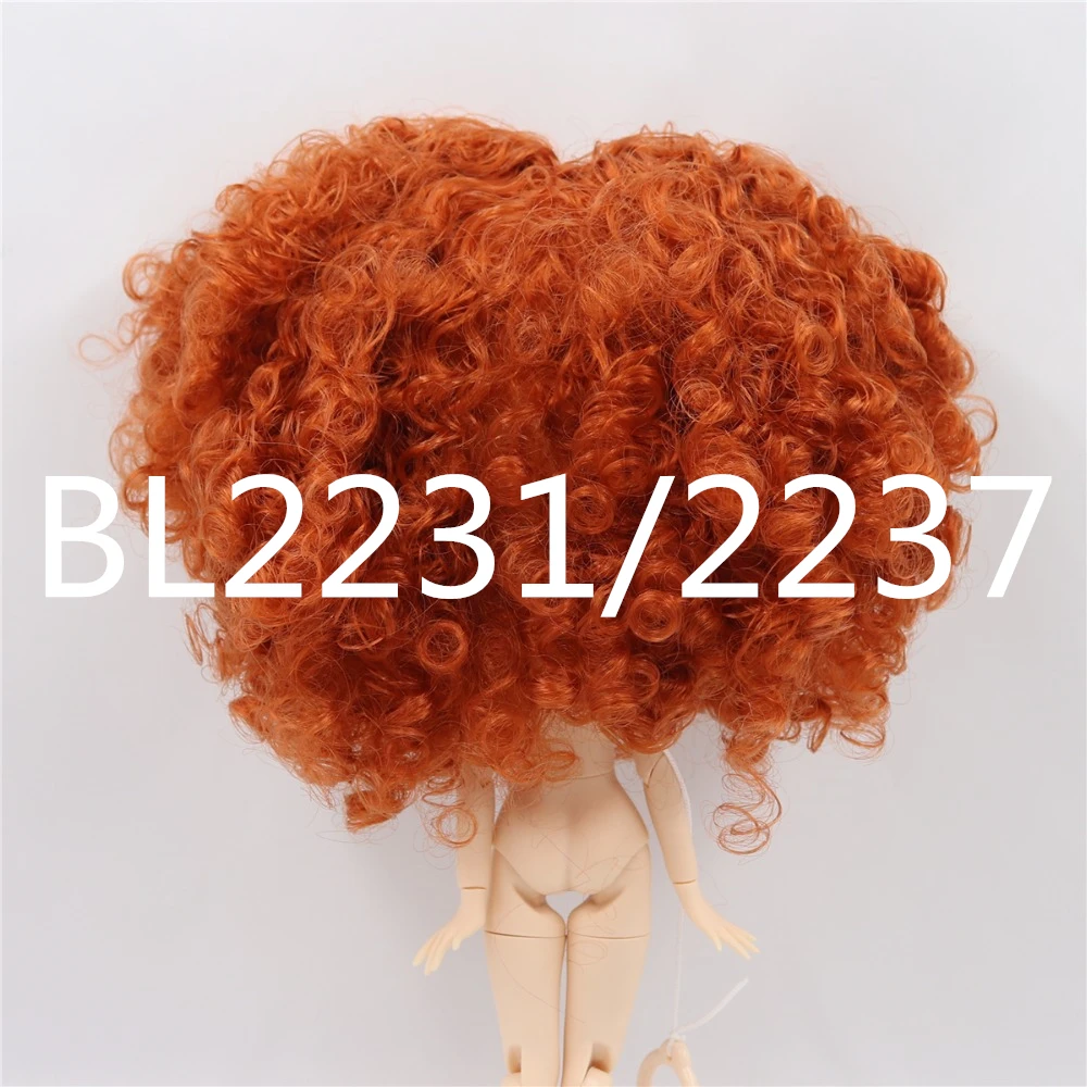 DBS blyth doll icy RBL scalp wigs for doll curly hair without bangs for DIY custom doll anime brown hair black hair white skin