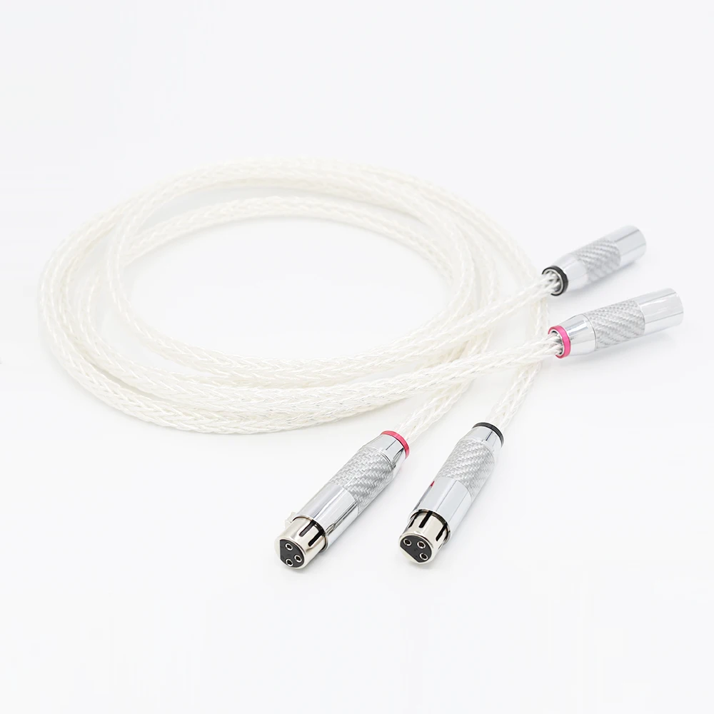 

Hi-End 8AG Silver Plated OCC 16 Strands Audio Cable With Carbon Fiber 3pins XLR Balanced cable