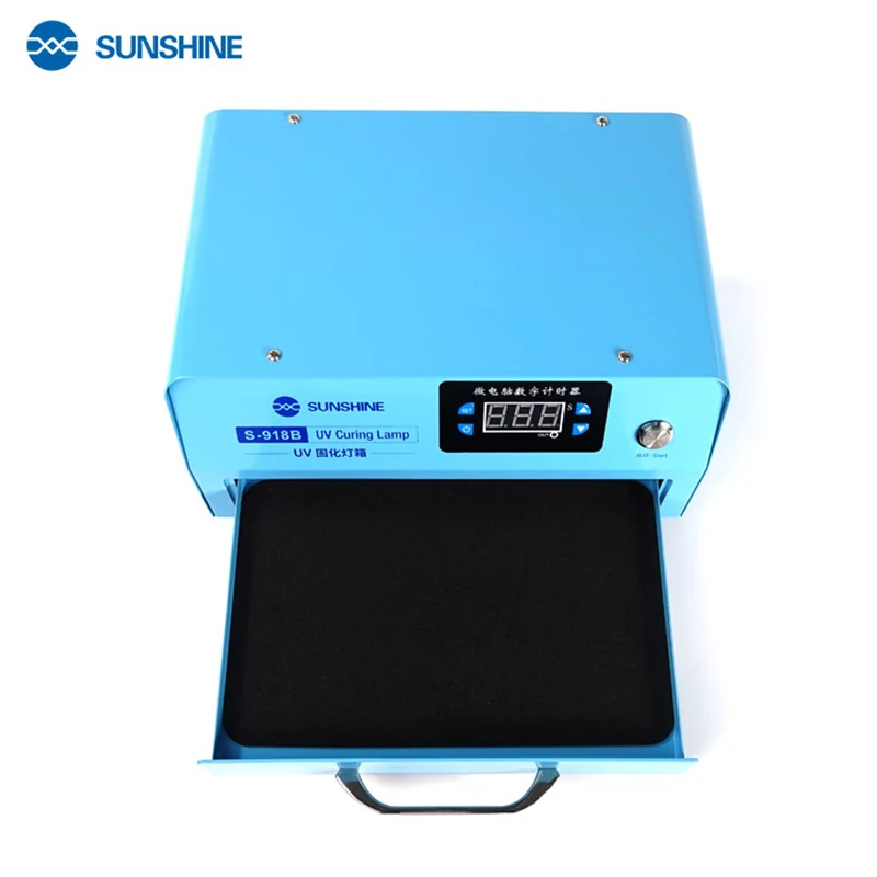 Sunshine S-918B UV curing light box for Mobile Phone Curved screen LCD OCA Glue,3D print,circuit board with 60 beads,cold light