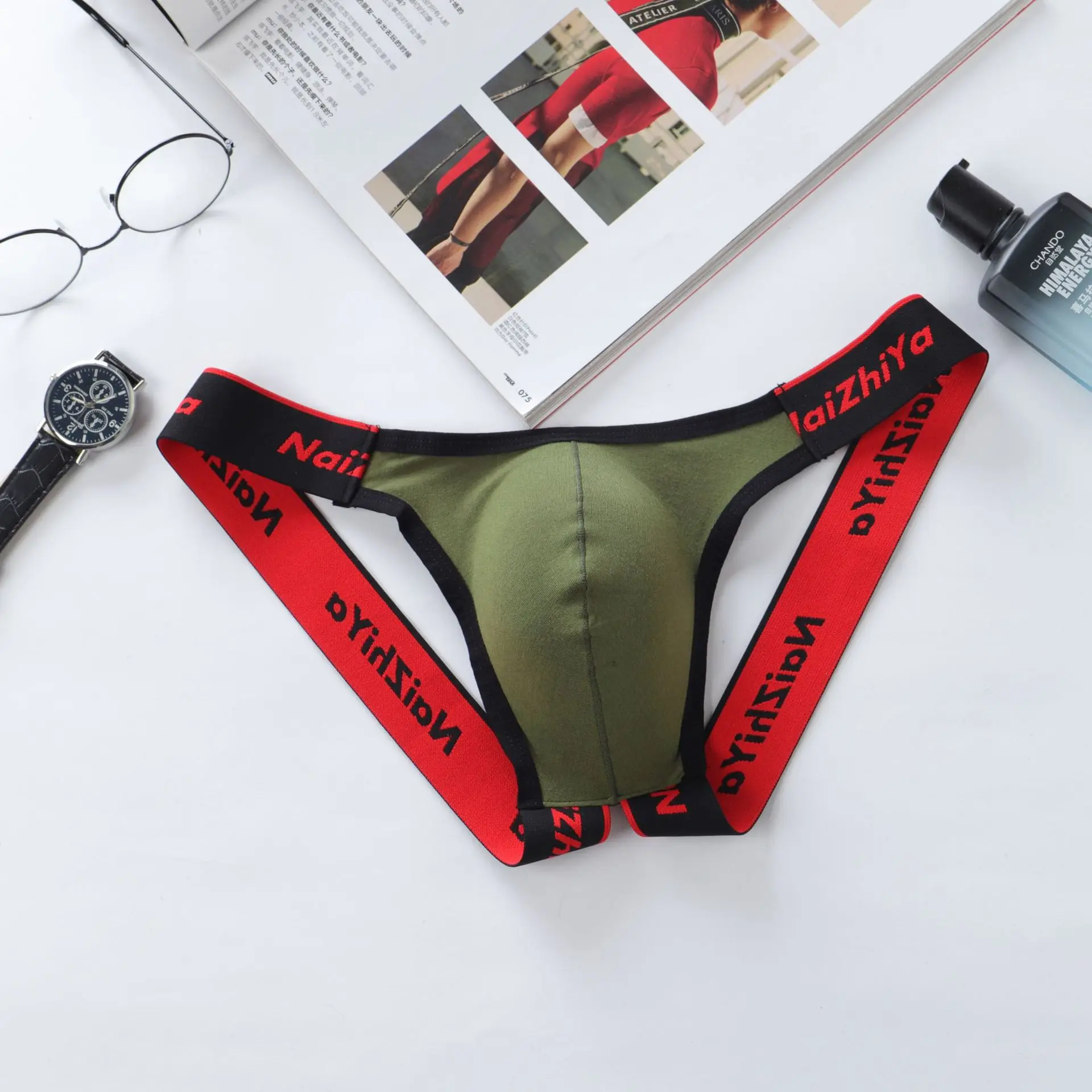 Male Underwear Sexy Underwear Back Hallow Men's Solid Thong Exotic Briefs Men's Jockstrap Men's G-Strings & Thongs Sexy T-back image 5