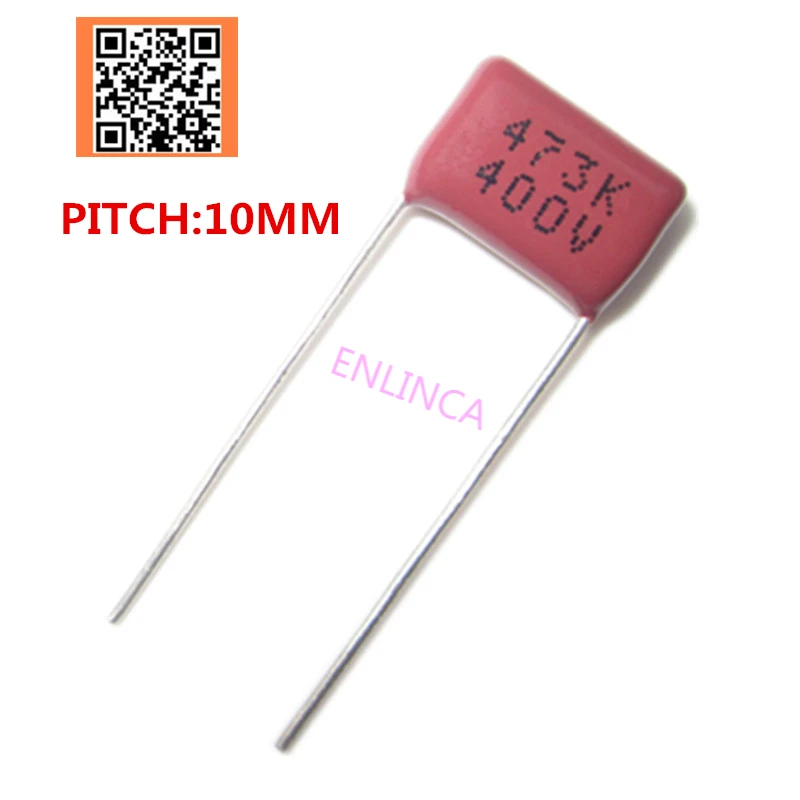 10pcs 400V 47NF 0.047UF 473J  400V Pitch 10mm 5% DIP CBB Polypropylene film capacitor