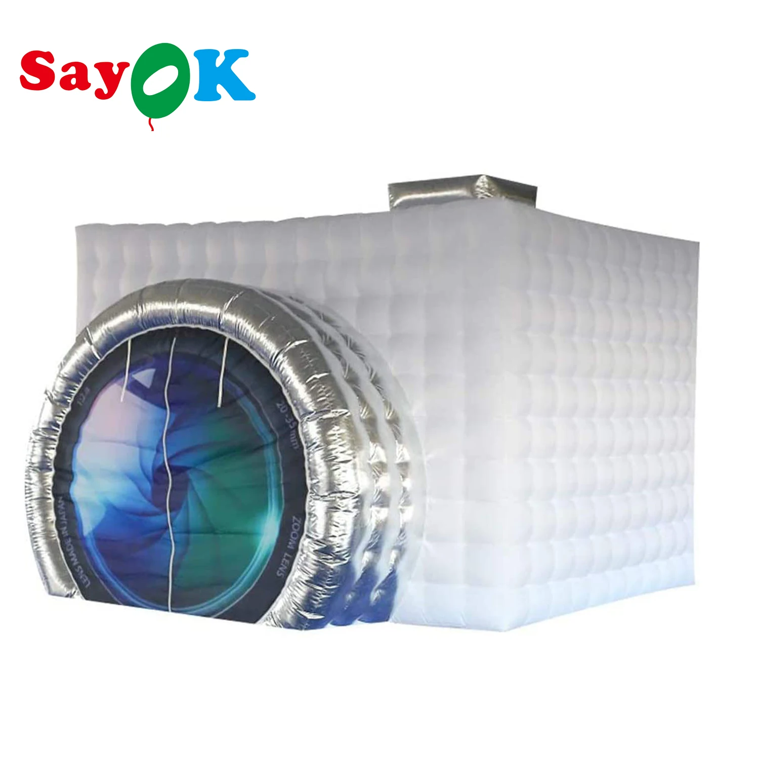 

SAYOK Camera Shaped Inflatable Cube Tent with Blower Photo Booth Backdrop for Wedding Event Show Exhibition