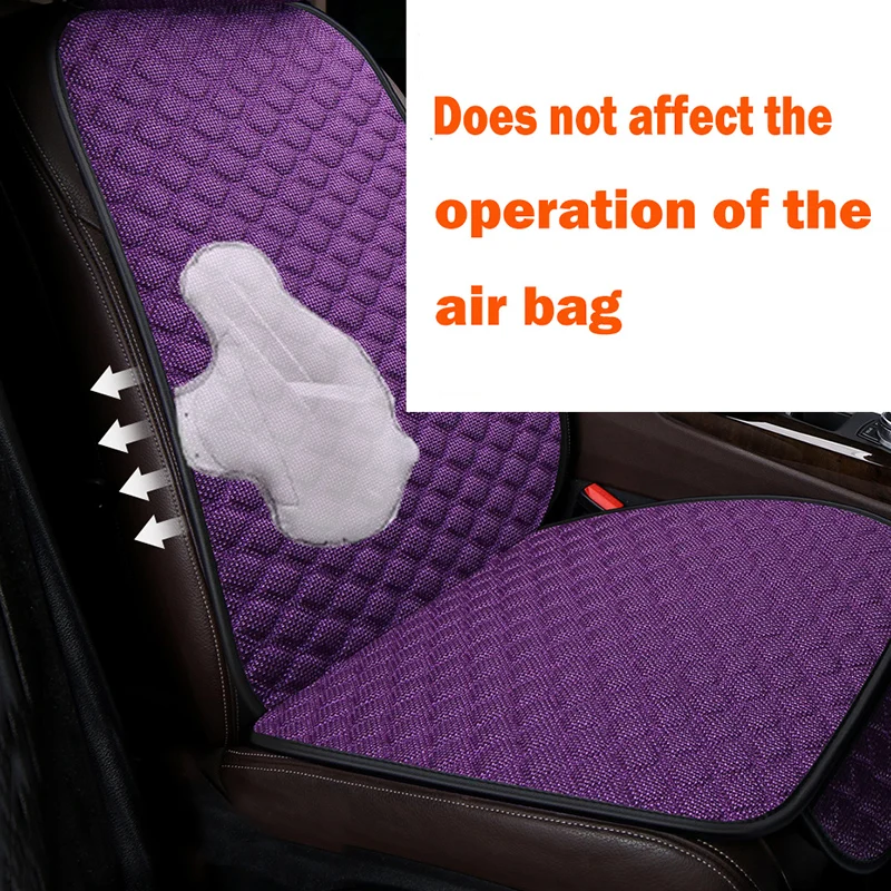 Summer Car Seat Cover Skidproof Front Rear Backrest Flax Protector Auto Seat Protect Cushion Anti-slip Pad Ｍat Car Accessories image 5