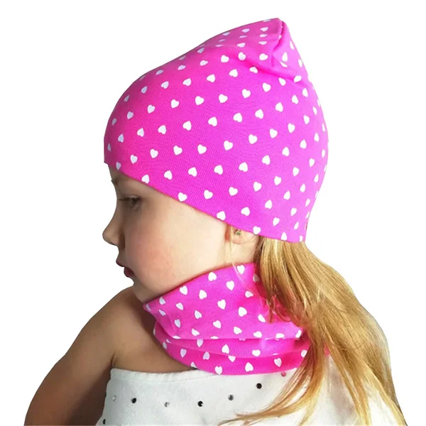 New Winter Children Scarf Hat Sets Cartoon Dinosaur Baby Head Cover Spring Warm Neck Collar Kids Beanies Set Cotton Children Hat