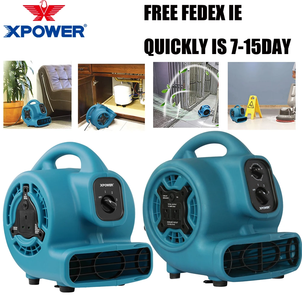 XPower Big Powerful Mighty Air Mover Dryer Carpet Floor Fan Utility Air Blower Outdoor House Hotel Supermarket Industrial Blower