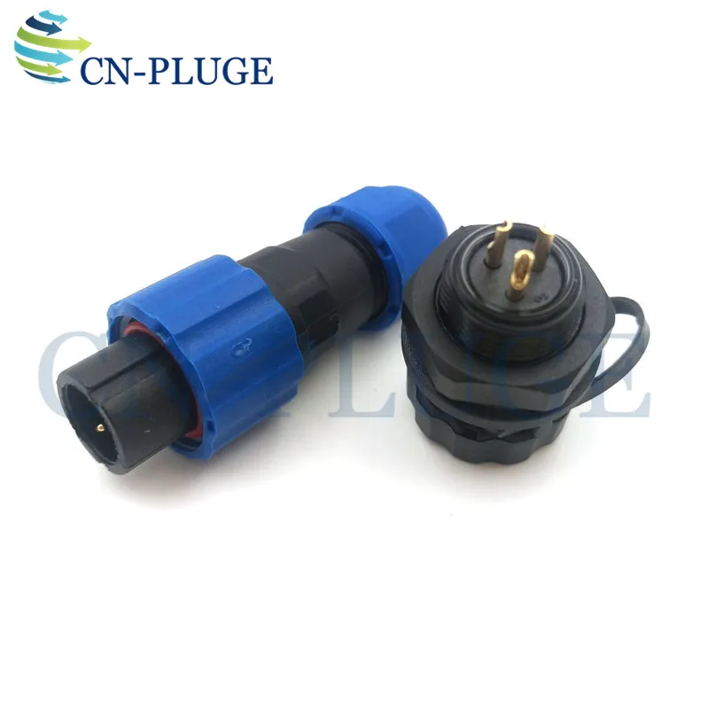 SD13 Series 2/3/4/5/6/7 Pin IP68 Waterproof Outdoor Cable Car Quick Nut Connector, Male Plug Female Socket