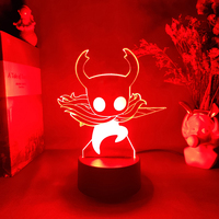 Hollow Knight Figure 3D Illusion Lamp Game Logo Silksong Quirrel Zote Gamer Gadget Decor Cool Things to Room Decoration Gift