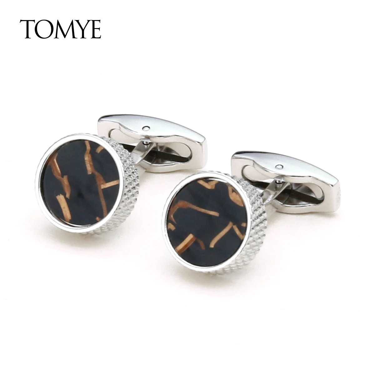 Men Cufflinks Silver TOMYE XK21S010 High Quality Round Custom Studs Buttons Casual Dress Shirt Cuff Links for Wedding Gifts