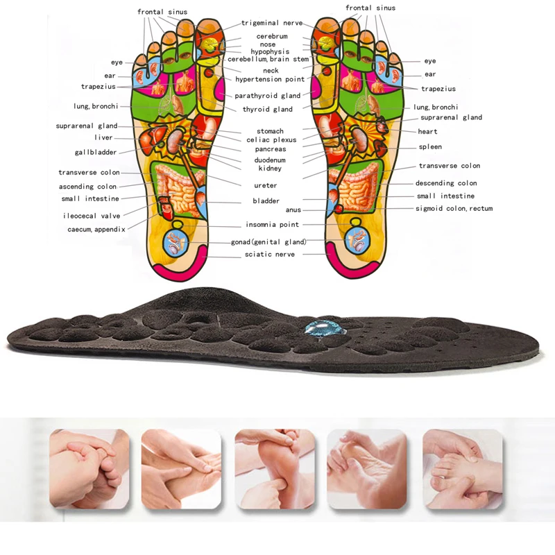 Palmilhas de massagem magnética para pé acupressão terapia reflexologia alívio da dor saúde massageador arco apoio sapatos solas inserções