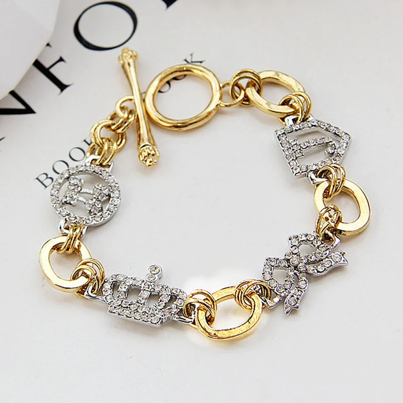 Luxury crystal butterfly crown statement charm  bracelet& bangle jewelry for women