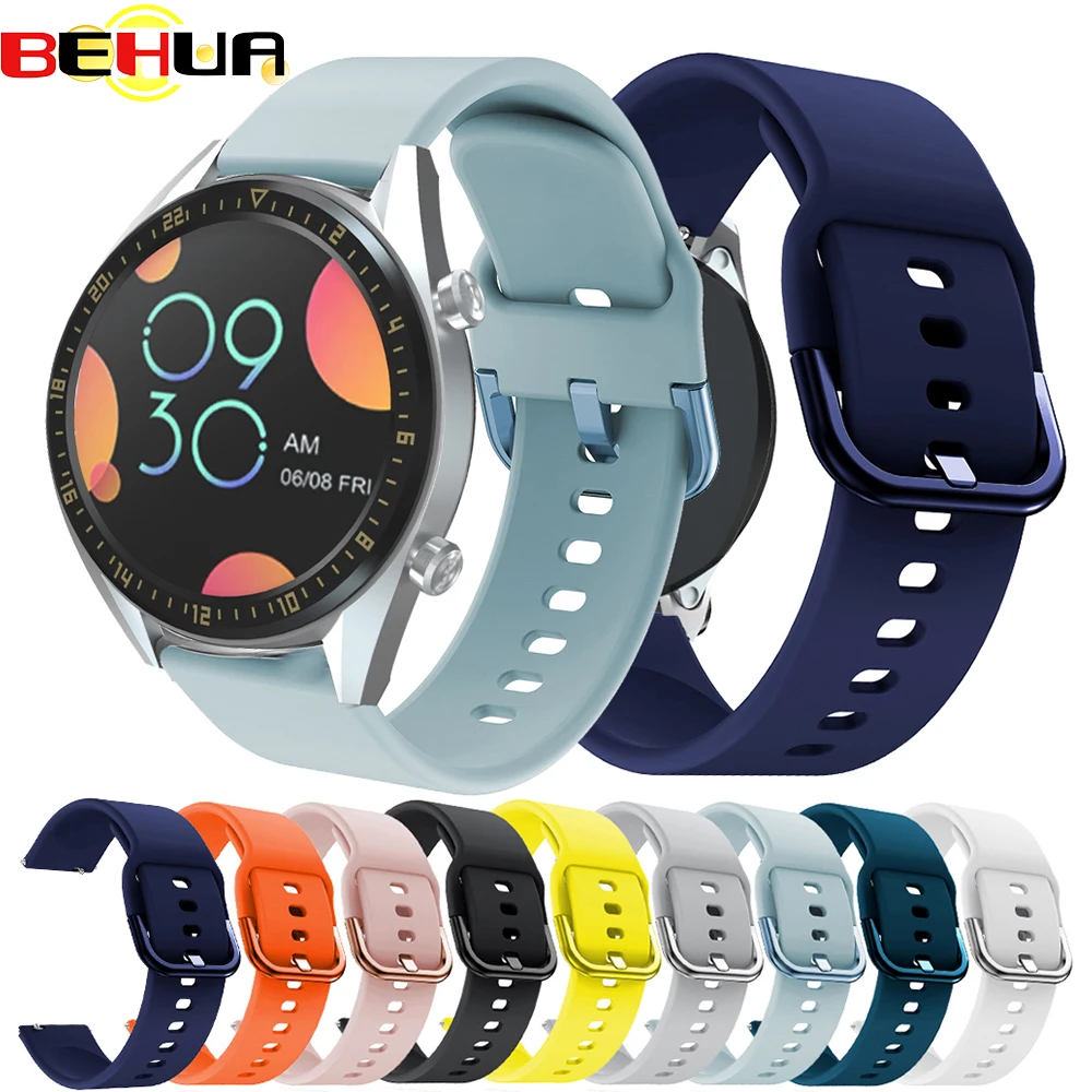22 มม.สำหรับนาฬิกา HUAWEI WATCH GT GT 2 46 มม.HONOR Magic สายรัดข้อมือหัวเข็มขัดสมาร์ทนาฬิกาสายคล้องอุปกรณ์เสริม Watchband