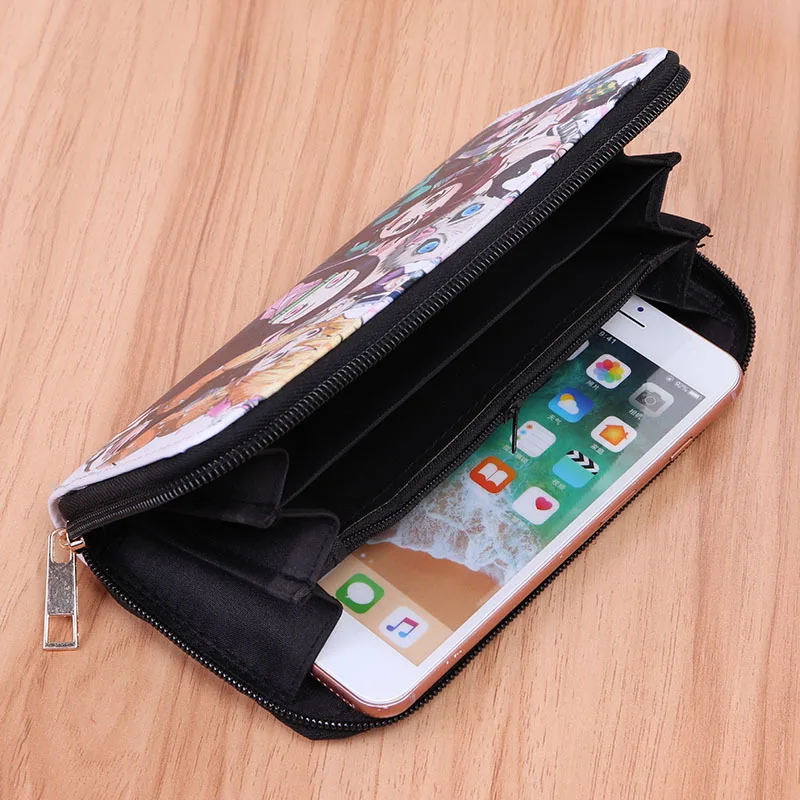 Demon Slayer Anime Rengoku Kamado Tanjirou Nezuko Cosplay Wallet Portable Zero Purse PU Leather Multi-Layer Wallets