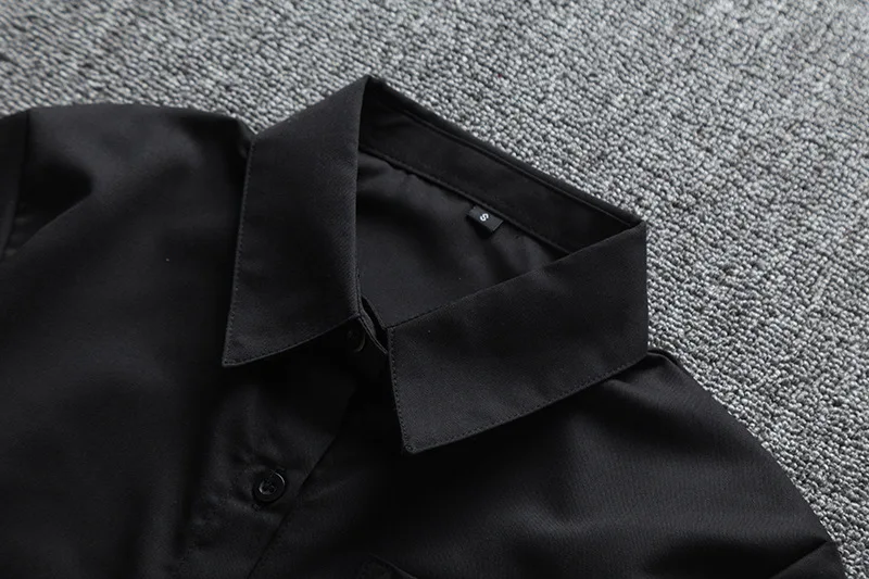 Vestido japonês de algodão preto para meninas, camisa de manga longa para escola, homens e mulheres, uniforme de trabalho