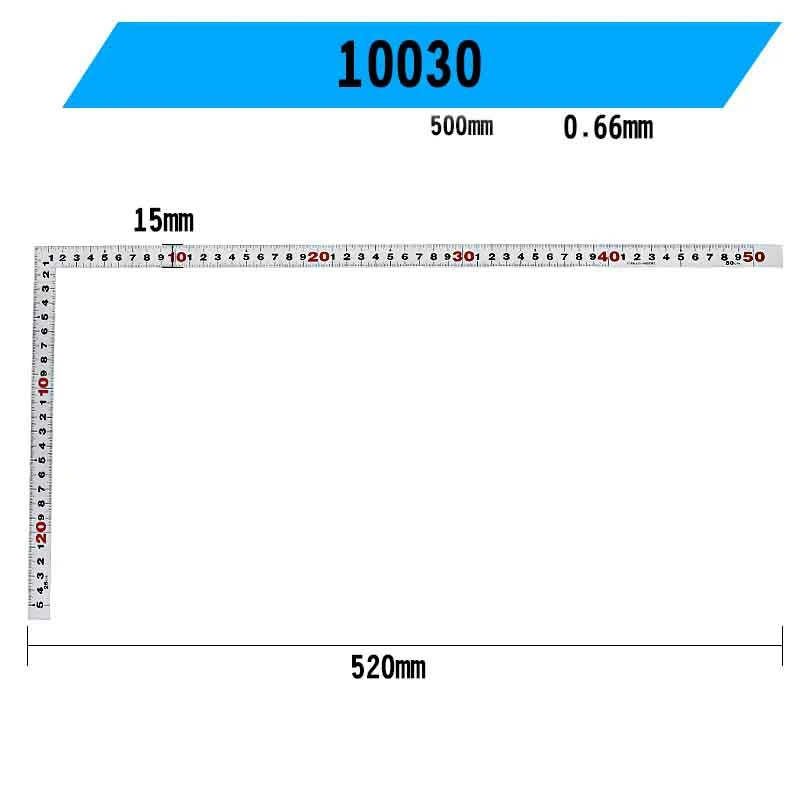 SHINWA Carpenter Angle Square Ruler 90 Degree Matt Stainless Steel Ruler Hard Chrome Finish High Precision 1PCS