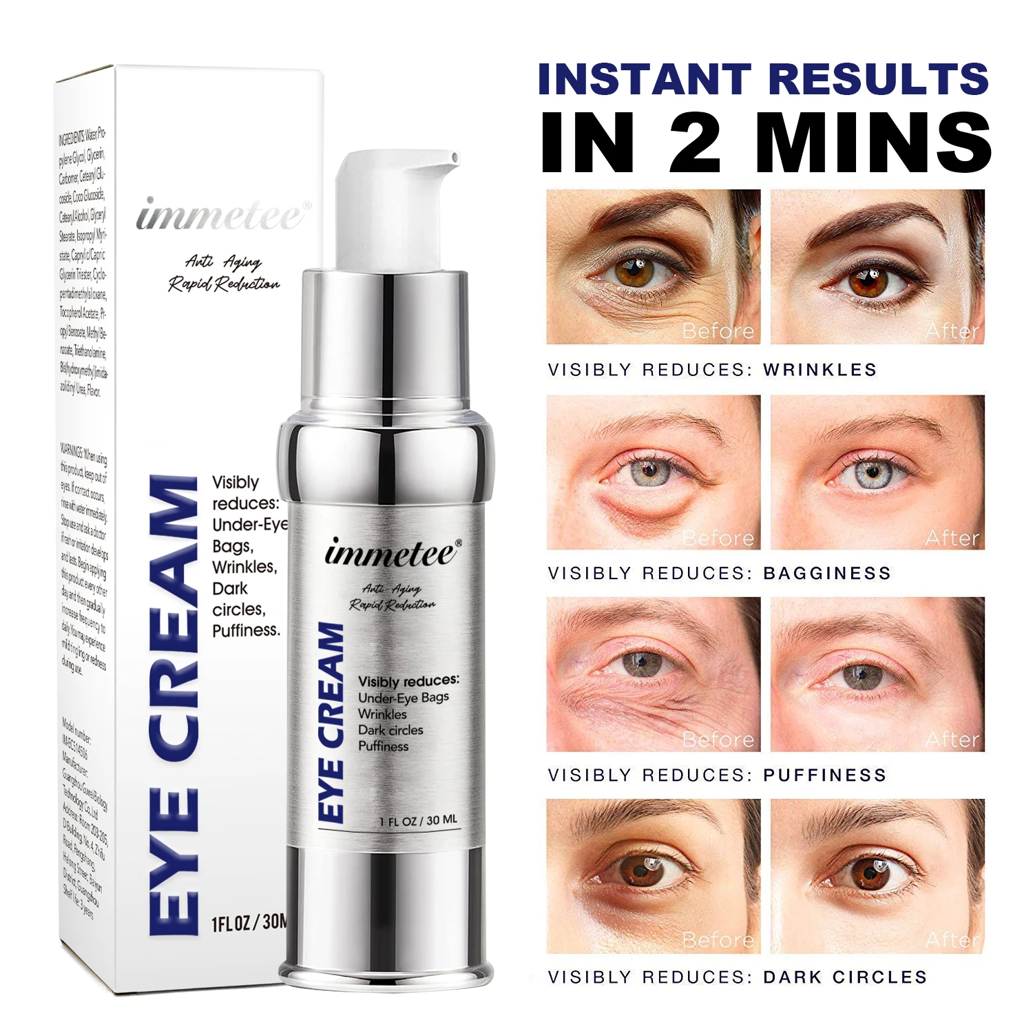 Remove Dark Circles Eye Serum Fade Eye Bags Lifting Firm Lightening Eye Cream Anti Aging Puffiness Wrinkle Collagen Eye Care